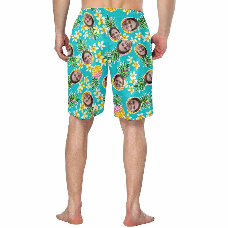 Hot Selling Custom Face Pineapple Personalized Photo Men's Elastic Beach Shorts