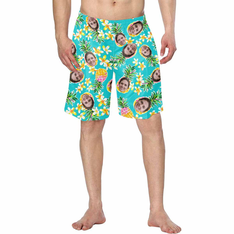 Hot Selling Custom Face Pineapple Personalized Photo Men's Elastic Beach Shorts