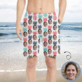 Hot Selling Custom Face Small Pineapple Personalized Photo Men's Elastic Beach Shorts