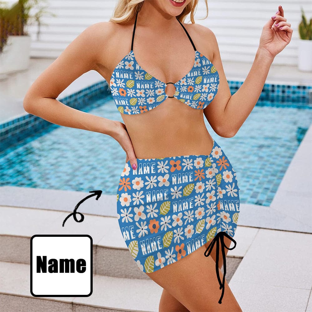 Custom Name Bikini Set Personalized Women&