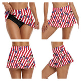 Custom Face American Flag Bikini Top&Bottom One Shoulder Bikini Top Split Bikini