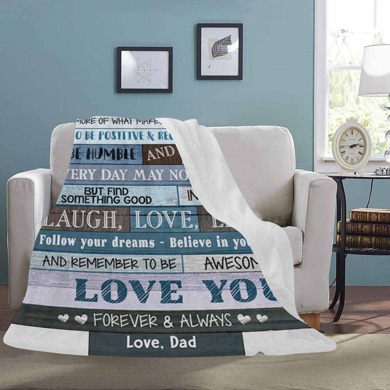 Custom Name Father Ultra-Soft Micro Fleece Blanket