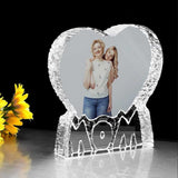 Customized Photo Gift Personalized Bluetooth Crystal Photo Lamp with Bluetooth Wood Base Anniversary Gift