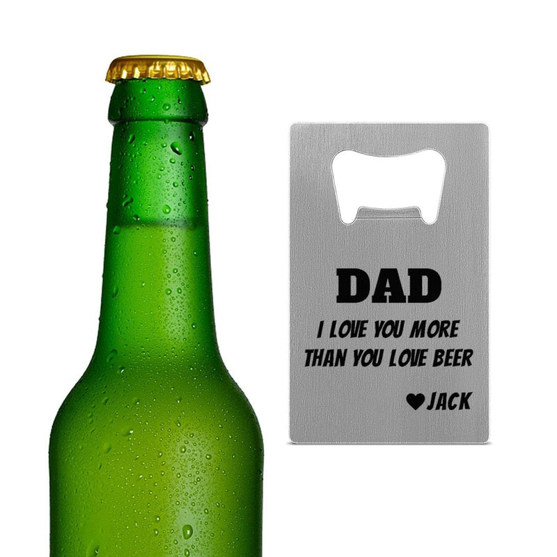 Custom Name Bottle Opener - Fathers Day Gift - Personalized Barware Beer Opener Gift for Dad/Him