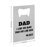 Custom Name Bottle Opener - Fathers Day Gift - Personalized Barware Beer Opener Gift for Dad/Him