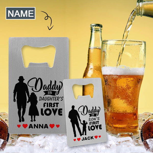 Custom Name Bottle Opener - Fathers Day Gift - Personalized Barware Beer Opener Gift for Dad/Him