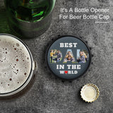 Custom Photo Bottle Opener/Fridge Magnets - Love Dad Fathers Day Gift - Personalized Barware Beer Opener Gift for Dad/Him