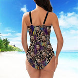 Custom Face Cross Collar One Piece Swimsuit Personalized Women's Backless Swimsuit Bathing Suit