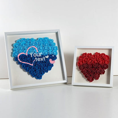 Custom Pink Text Heart-shaped Paper Flower Shadow Box Valentine&