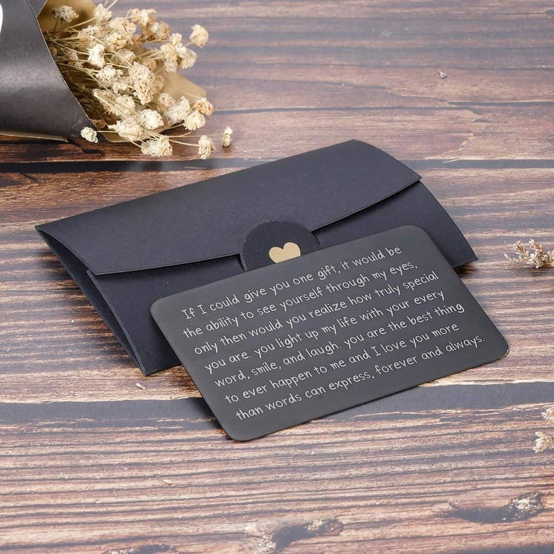 Custom Text Wallet Insert Card Gifts for Him Men Husband Valentine From Wife Girlfriend Boyfriend Anniversary Birthday Gift for Groom Fiance