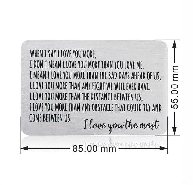 Custom Text Wallet Insert Card Gifts for Him Men Husband Valentine From Wife Girlfriend Boyfriend Anniversary Birthday Gift for Groom Fiance