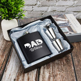 Custom Hip Flask Set 8 OZ Personalized Stainless Steel Flask For Father Gift For Dad Fathers Day Gifts