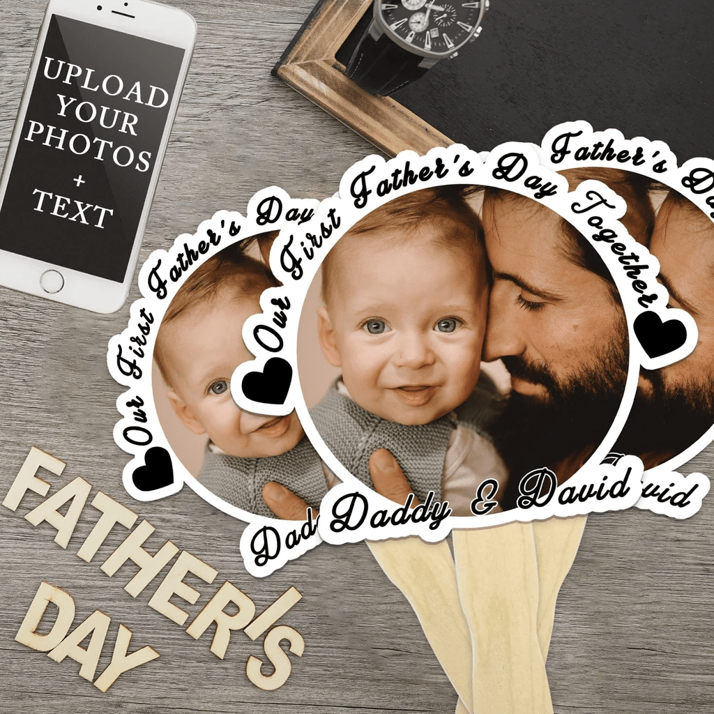 Custom Hand Fans with Wooden Handle Custom Big Head with Photo Personalized Hand Fans with Picture DIY Face Fans