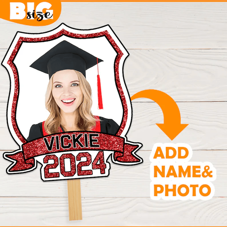 Custom Hand Fans with Wooden Handle Custom Big Head with Photo Personalized Hand Fans with Picture DIY Face Fans#Father's Day#Graduation Ceremony