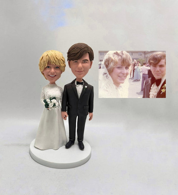 Groom Bride Shutting Up Custom Bobblehead With Engraved Text