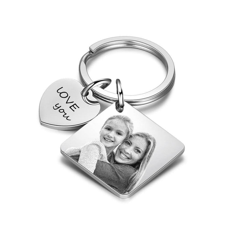 Custom Photo&Date Love You Photo Calendar Keychain