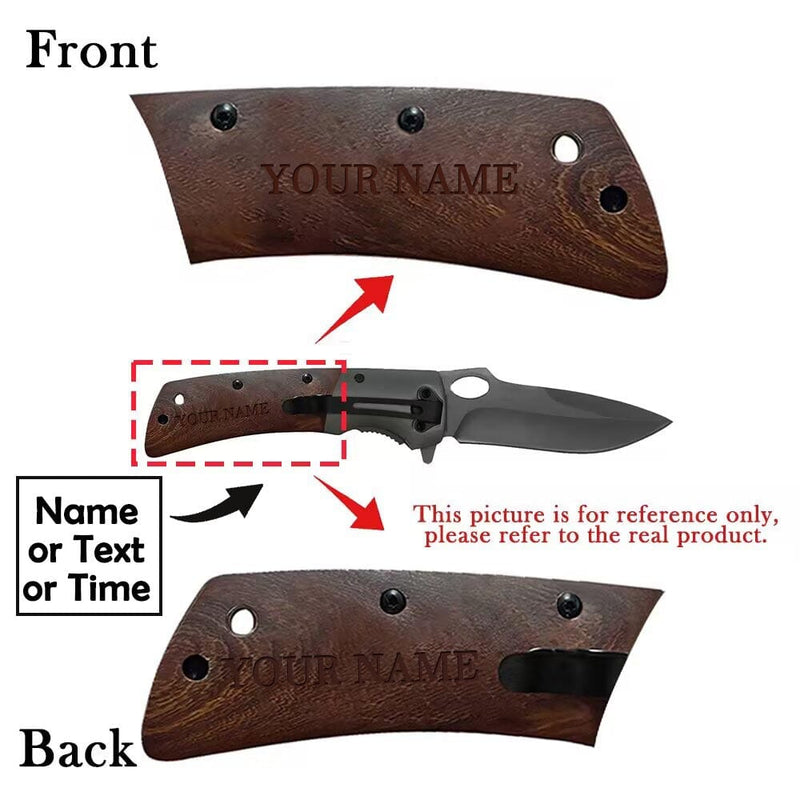 Custom Text Folding Camping Knife Unique Father's Day Gifts