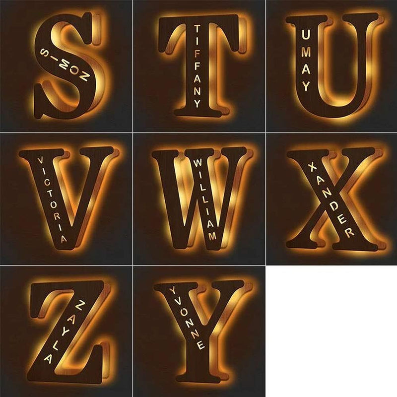 Custom Name Decor Led Night Light Engrave Light Up Letters for Wall Alphabet Letters Light Home Decor Gift