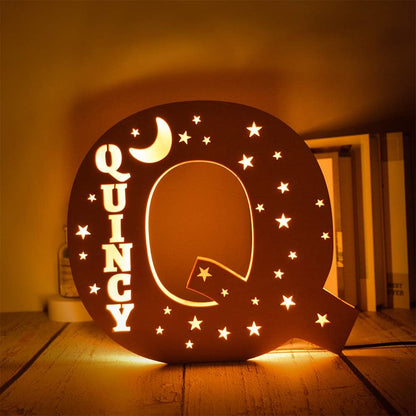 Custom Name Decor Led Night Light Engrave Stars and Moon Light Up Letters for Wall Alphabet Letters Light