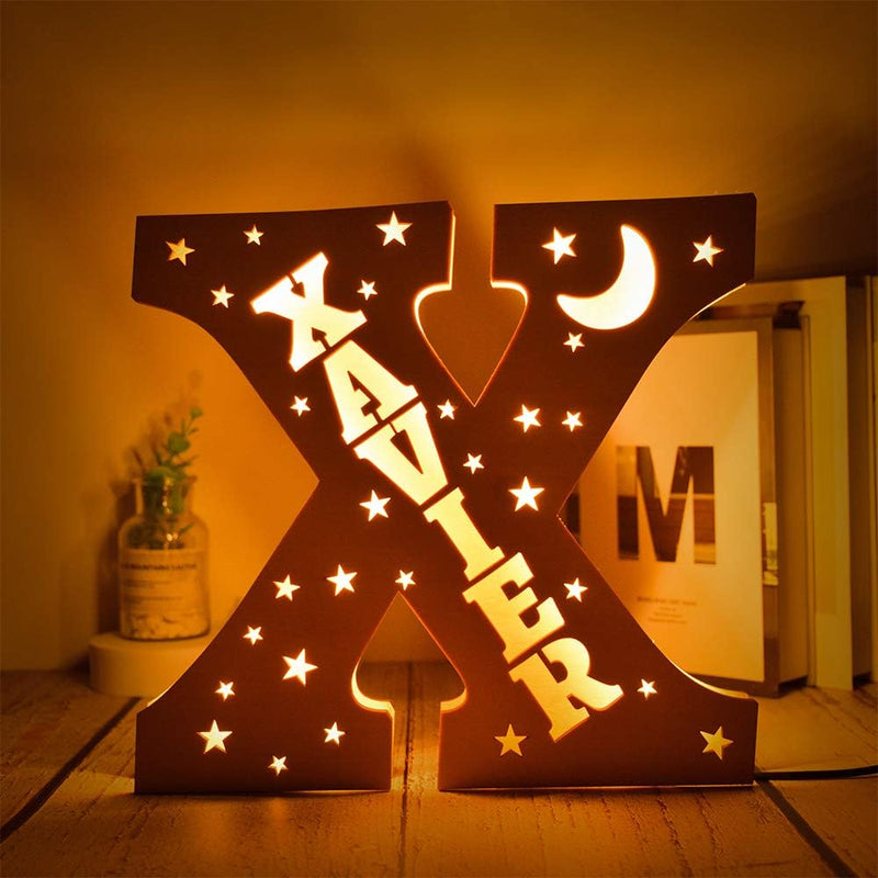 Custom Name Decor Led Night Light Engrave Stars and Moon Light Up Letters for Wall Alphabet Letters Light