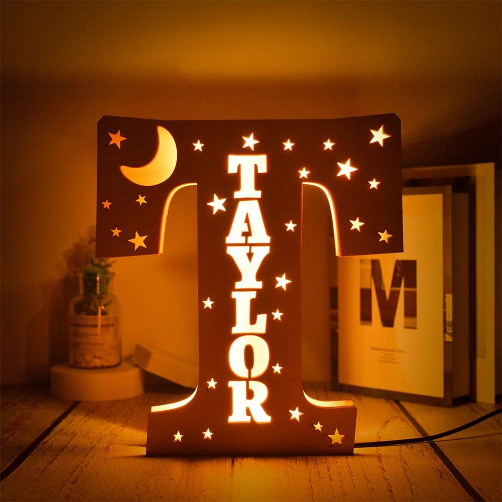 Custom Name Decor Led Night Light Engrave Stars and Moon Light Up Letters for Wall Alphabet Letters Light