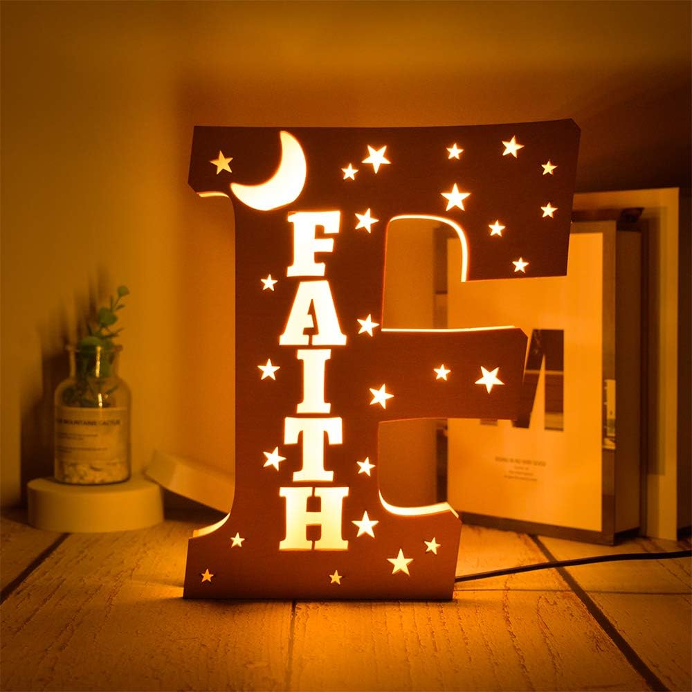 Custom Name Decor Led Night Light Engrave Stars and Moon Light Up Letters for Wall Alphabet Letters Light