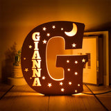 Custom Name Decor Led Night Light Engrave Stars and Moon Light Up Letters for Wall Alphabet Letters Light