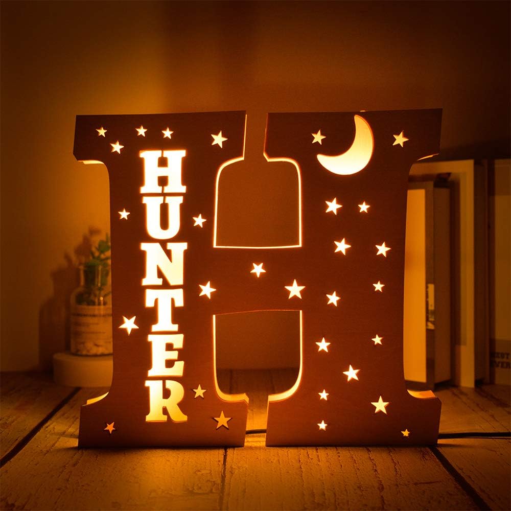 Custom Name Decor Led Night Light Engrave Stars and Moon Light Up Letters for Wall Alphabet Letters Light