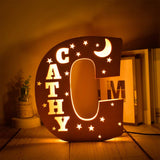 Custom Name Decor Led Night Light Engrave Stars and Moon Light Up Letters for Wall Alphabet Letters Light