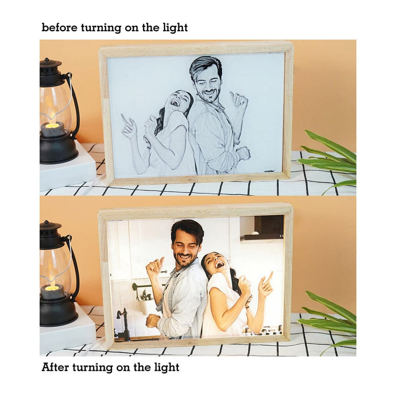 Custom Photo Night Light Gift LED Light Sketch Painting Frame