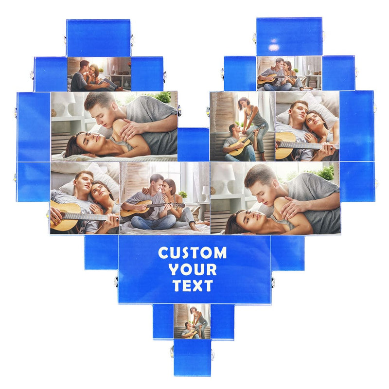 Custom Photo&Text Personalized Multi Heart Photo Collage Lamp LED Night Light Decor