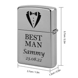 Custom Name&Date Metal Single-Sided Printing Lighter Housing Best Man Personalized Lighter Case Father's Day Gift