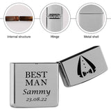 Custom Name&Date Metal Single-Sided Printing Lighter Housing Best Man Personalized Lighter Case Father's Day Gift