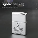 Custom Name Metal Single-Sided Printing No.1 Dad Lighter Housing Personalized Lighter Case Father's Day Gift