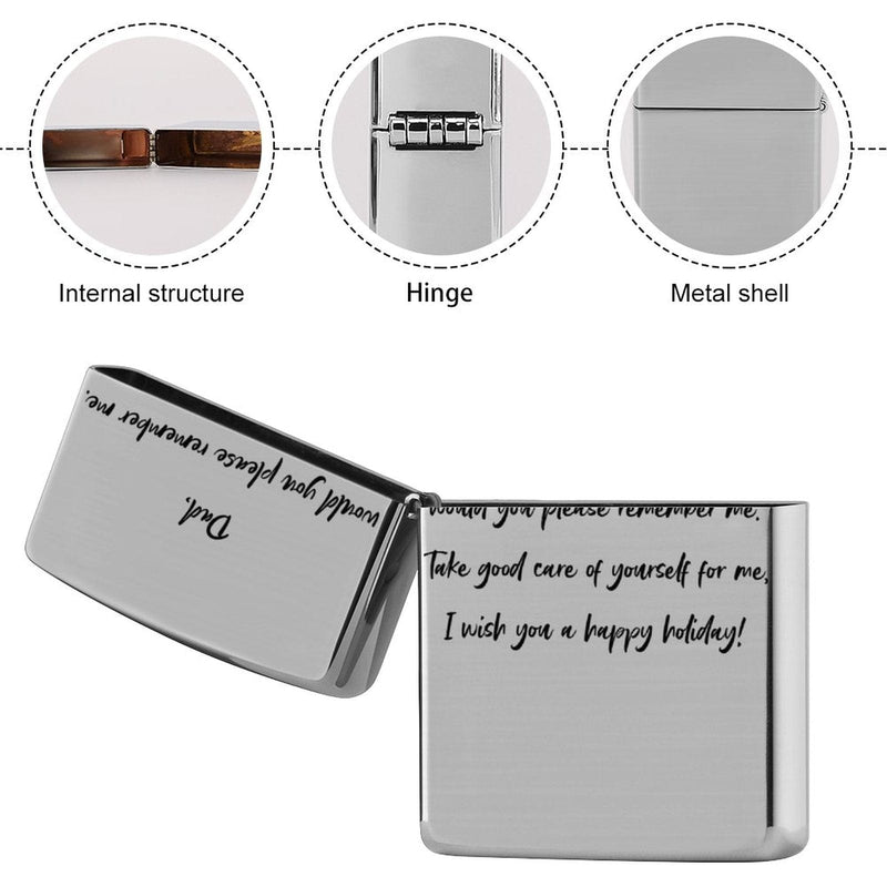 Custom Photo&Text Metal Duplex Printing Lighter Housing Personalized Lighter Case Father's Day Gift