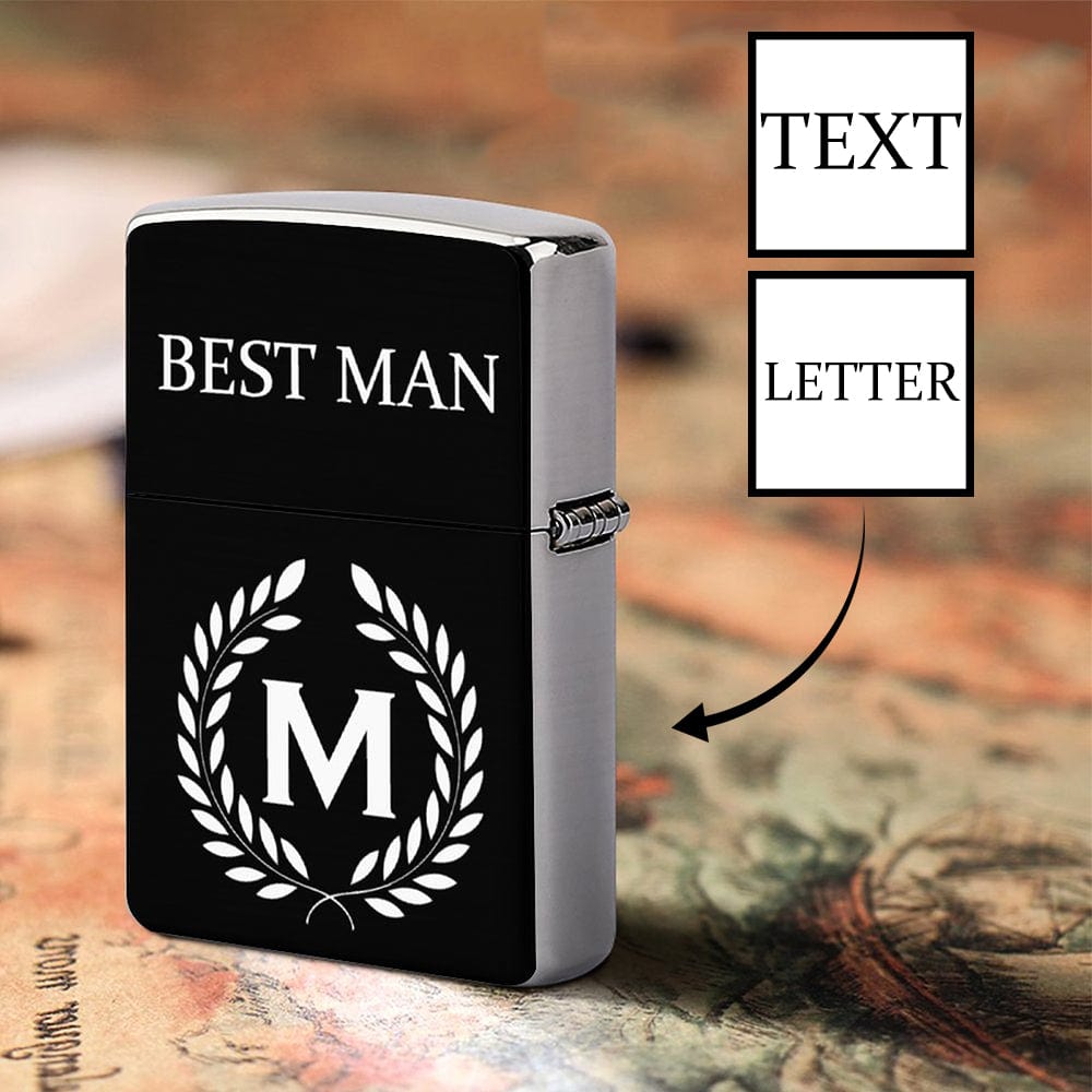 [Free Shipping]Custom Text&amp;Letter Metal Single-Sided Printing Lighter Housing Personalized Lighter Case Father&