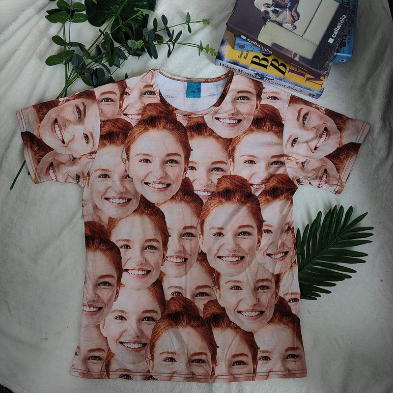 [Best Selling] Customised Face Shirt Design Seamless Men's All Over Print T-shirt for Anniversary Gift