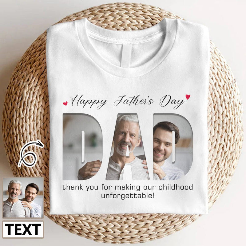 [Upload 1 Photo] Custom Happy Mother's Day Father's Day Family Photo Collage Light Shirts Gift For Mom/Dad/Grandma/Grandpa