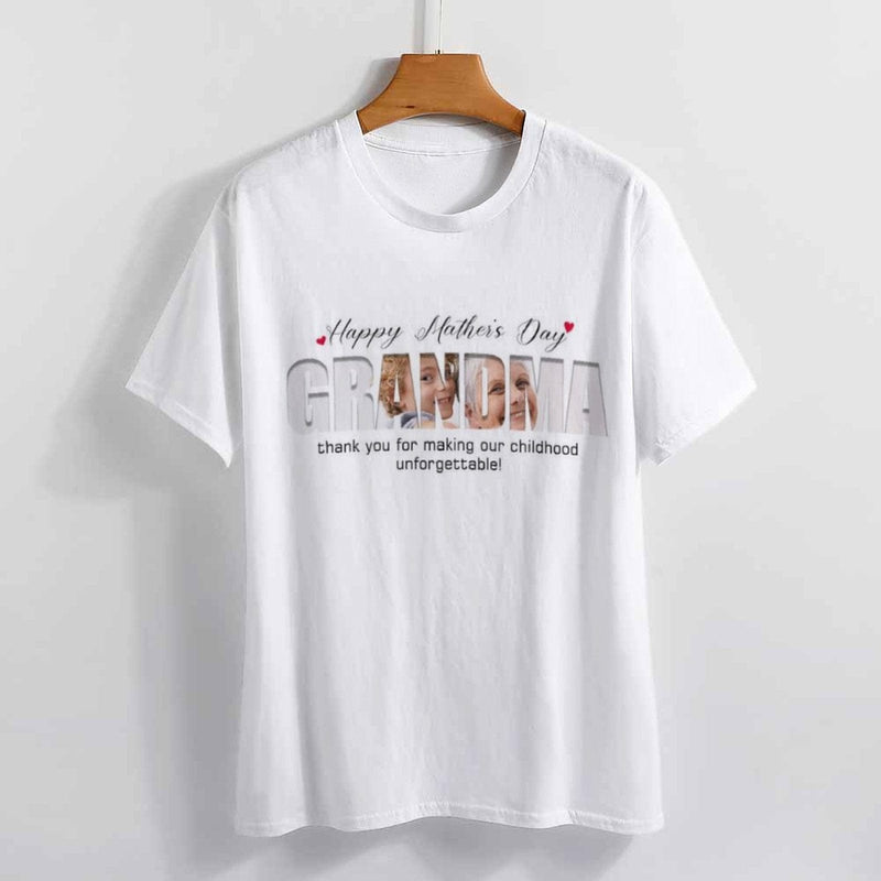 [Upload 1 Photo] Custom Happy Mother's Day Father's Day Family Photo Collage Light Shirts Gift For Mom/Dad/Grandma/Grandpa