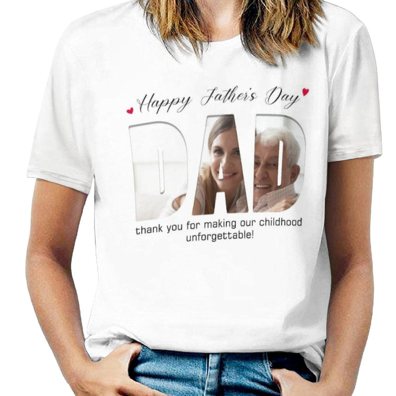 [Upload 1 Photo] Custom Happy Mother's Day Father's Day Family Photo Collage Light Shirts Gift For Mom/Dad/Grandma/Grandpa