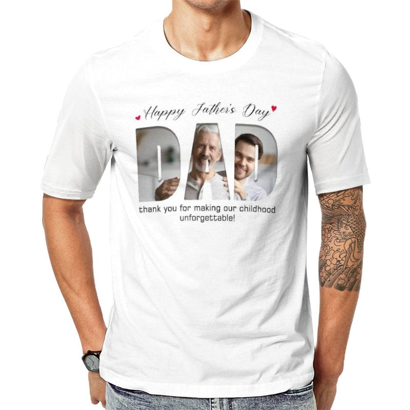 [Upload 1 Photo] Custom Happy Mother's Day Father's Day Family Photo Collage Light Shirts Gift For Mom/Dad/Grandma/Grandpa