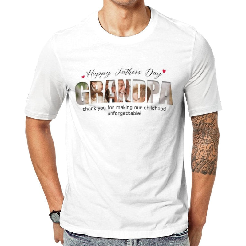 [Upload 1 Photo] Custom Happy Mother's Day Father's Day Family Photo Collage Light Shirts Gift For Mom/Dad/Grandma/Grandpa