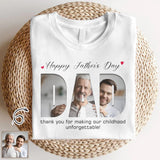 [Upload 1 Photo] Custom Happy Mother's Day Father's Day Family Photo Collage Light Shirts Gift For Mom/Dad/Grandma/Grandpa