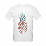 Custom Face Shirts with Pineapple White Men's All Over Print T-shirt with Personalized Pictures for Your Best Dad Gift