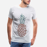 Custom Face Shirts with Pineapple White Men's All Over Print T-shirt with Personalized Pictures for Your Best Dad Gift