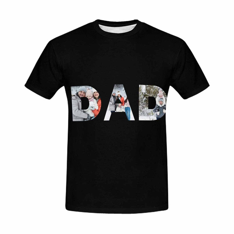 Custom Photo Dad Shirts with Personalized Pictures Men's All Over Print T-shirt for Father