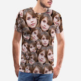 Custom Shirts with Daughter Faces Men's All Over Print T-shirt Personalized Put Your Face on A Tee for Father