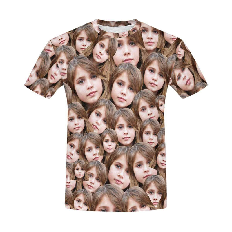 Custom Shirts with Daughter Faces Men's All Over Print T-shirt Personalized Put Your Face on A Tee for Father