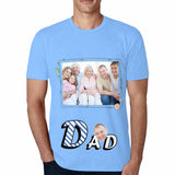 Custom Shirts with Family Photo Men's All Over Print T-shirt with Personalized Pictures for Father's Day