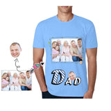 Custom Shirts with Family Photo Men's All Over Print T-shirt with Personalized Pictures for Father's Day